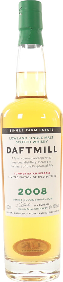 Daftmill 2008 Summer Batch Release UK Bourbon 56.58.60.62.65.66 46% 700ml