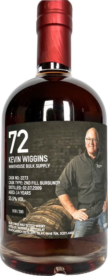 Bruichladdich 2009 Crew Valinch 72 Kevin Wiggins Distillery Only 55.5% 500ml