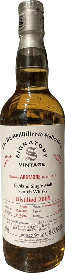 Ardmore 2009 SV Vintage Collection total beverage 58.7% 700ml