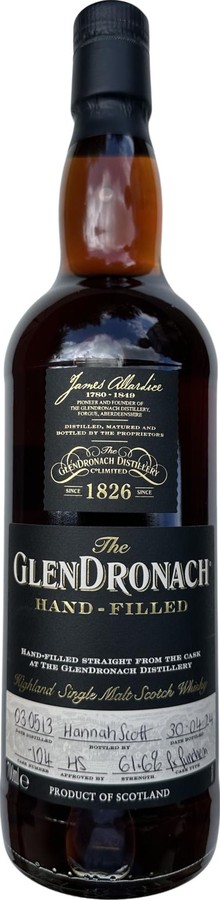 Glendronach 2013 Hand filled at the distillery 61.6% 700ml