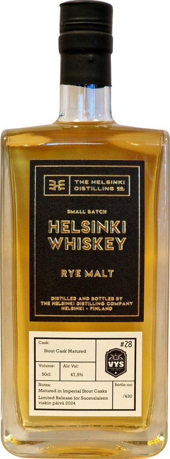 Helsinki Whisky Rye Malt Release #28 Small Batch Limited Release for Suomalaisen viskin paiva 2024 47.5% 500ml