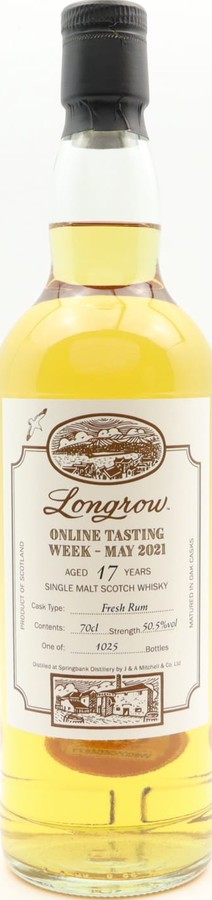 Longrow 17yo Online Tasting Week 2021 5x Fresh Rum Barrels 50.5% 700ml