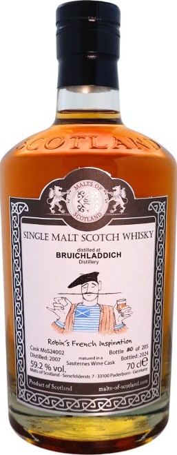 Bruichladdich 2007 MoS Robin's French Inspiration 59.2% 700ml