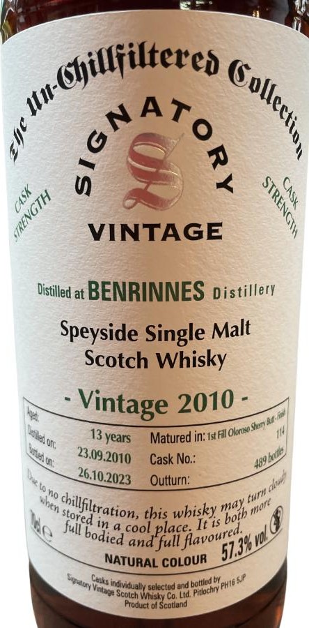 Benrinnes 2010 SV The Un-Chillfiltered Collection Cask Strength 57.3% 700ml