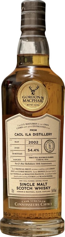 Caol Ila 2002 GM Connoisseurs Choice Cask Strength J's Bar Ikebukuro 30th Anniversary 54.4% 700ml