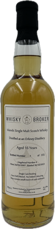 Distilled at an Orkney Distillery 2007 WhB 51% 700ml