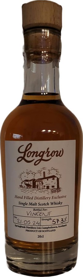 Longrow Hand Filled Distillery Exclusive Hand bottled available only at the distillery 57.3% 200ml