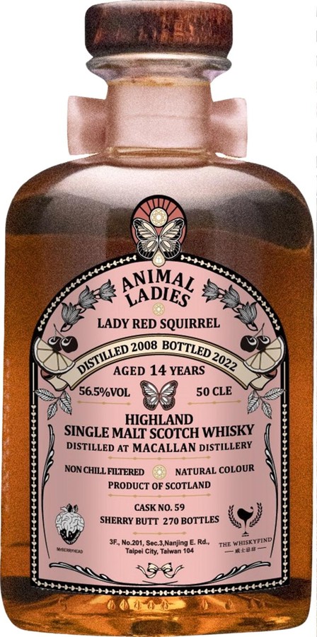 Macallan 2008 TWf Animal Ladies Lady Red Squirrel Sherry Butt 56.5% 500ml