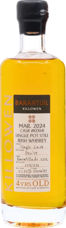 Killowen 2019 Barantuil James Fox Dublin 57.2% 500ml