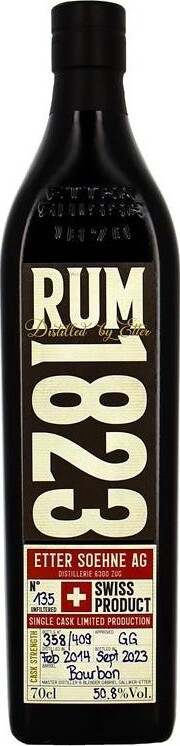 Rum 1823 2014 Etter Soehne Switzerland 50.8% 700ml