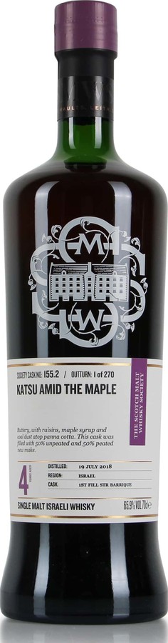 M&H 2018 SMWS 155.2 Katsu amid the maple 1st Fill STR Barrique 65.9% 700ml