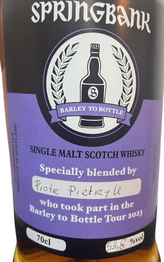 Springbank Barley to Bottle Tour 2023 Piotr Pietrzyk 53.8% 700ml