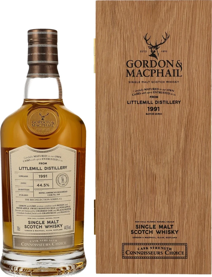 Littlemill 1991 GM Connoisseurs Choice Cask Strength Refill American Hogshead 44.5% 700ml