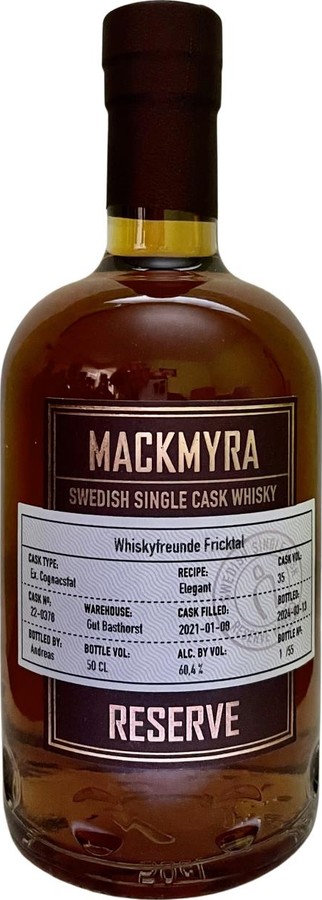 Mackmyra 2021 Reserve Privat Cask Elegant Whiskyfreunde Fricktal 60.4% 500ml