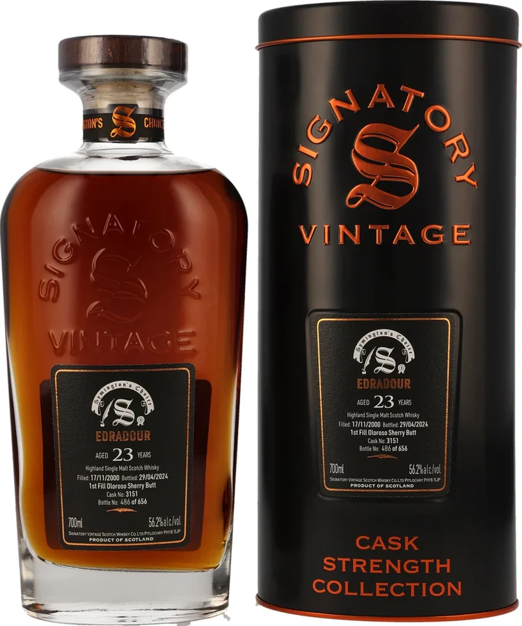 Edradour 2000 SV Cask Strength Collection Symington's Choice 56.2% 700ml