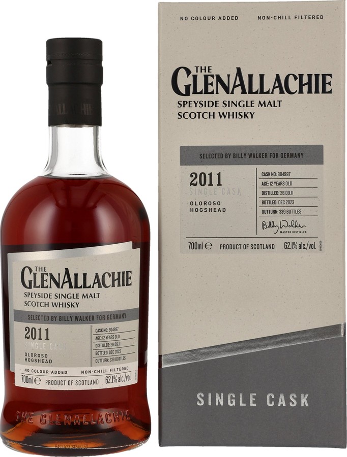 Glenallachie 2011 Single Cask Selected by Billy Walker for Germany 62.1% 700ml