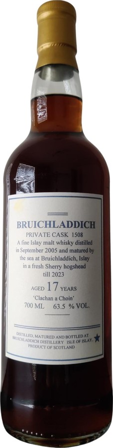 Bruichladdich 2005 Private Cask Bottling 63.5% 700ml