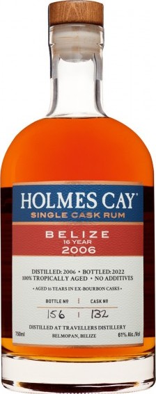 Holmes Cay 2006 Travellers Belize Single Cask 16yo 61% 750ml