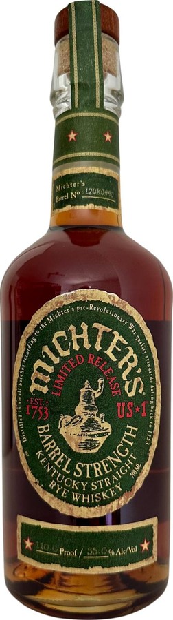 Michter's US 1 Barrel Strength Rye Limited Release 55% 700ml