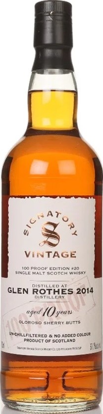 Glenrothes 2014 SV 100 Proof Edition #20 57.1% 700ml