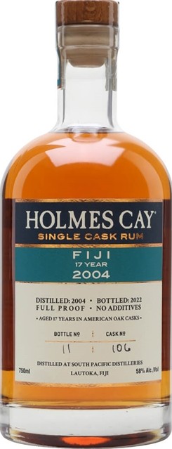 Holmes Cay 2004 South Pacific Fiji Single Cask 17yo 58% 750ml