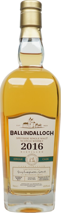 Ballindalloch 2016 Single Cask Cask Strength Germany 60.8% 700ml