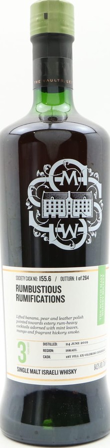 M&H 2019 SMWS 155.6 Rumbustious rumifications 1st Fill Ex-Oloroso Sherry Hogshead 64.3% 700ml