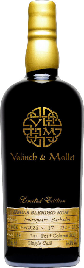 Valinch & Mallet 2006 Foursquare Barbados The Spirit of Art 17yo 56.8% 700ml