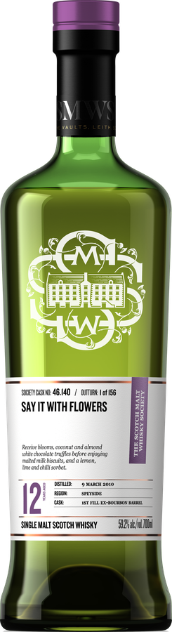 Glenlossie 2010 SMWS 46.140 Say it with flowers 1st Fill Ex-Bourbon Barrel 59.2% 700ml