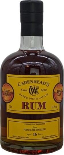 Cadenhead's 2007 Foursquare 16yo 55% 700ml