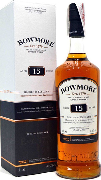 Bowmore 15yo Golden & Elegant Travel retail 43% 1000ml