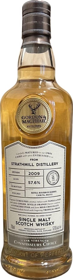 Strathmill 2009 GM Connoisseurs Choice Cask Strength Refill Bourbon Barrel 57.6% 750ml