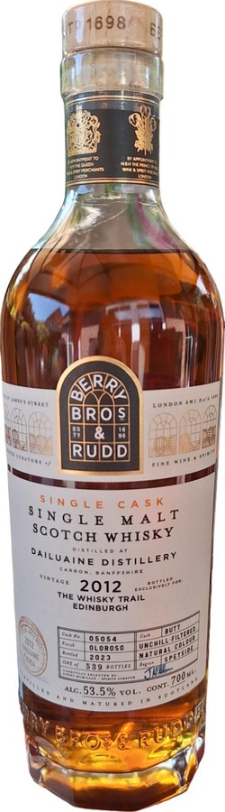 Dailuaine 2012 BR Single Cask The Whisky Trail Edinburgh 53.5% 700ml