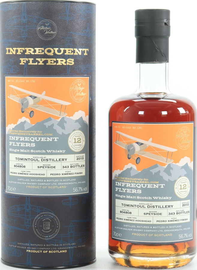 Tomintoul 2010 AWWC Infrequent Flyers Pedro Ximenez Hogshead The Whisky Barrel 56.7% 700ml