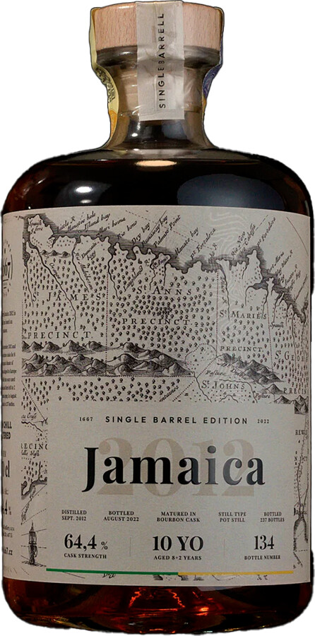 1667 Rare Rums Company 2012 Jamaica Single Barrel 1st Edition 10yo 64.4% 700ml