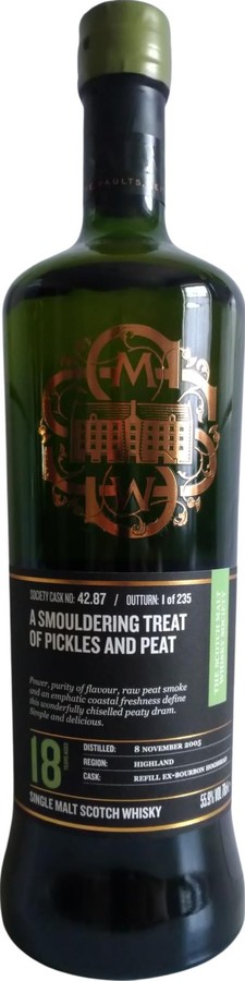 Tobermory 2005 SMWS 42.87 A smouldering treat of pickle and peat 55.9% 700ml