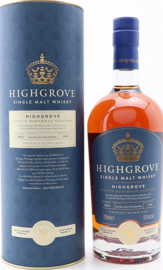 Highgrove King's 75th Birthday Vatting Bourbon port and STR Highgrove Estate 50% 700ml