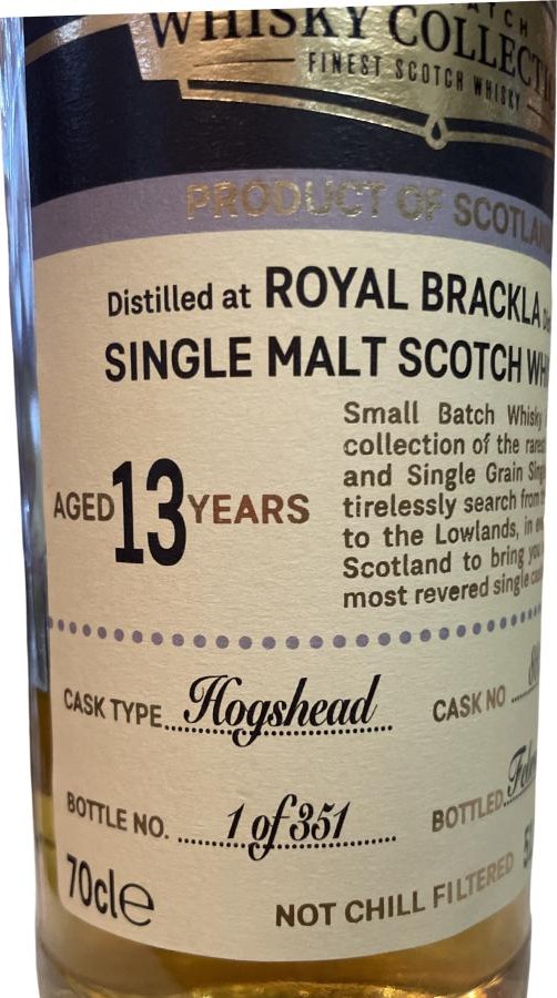 Royal Brackla 13yo UD Small Batch Whisky Collection Taiwan Single Malt Club Exclusive 51.2% 700ml