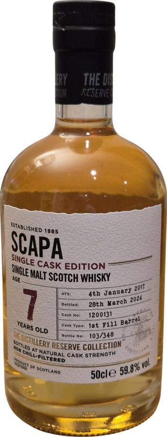 Scapa 2017 The Distillery Reserve Collection Single Cask Edition 59.8% 500ml