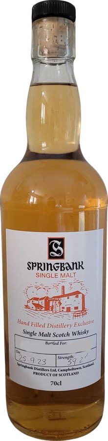 Springbank Handfilled Distillery Exclusive 59.2% 700ml