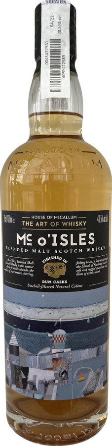 Mc o'Isles Blended Malt Scotch Whisky HoMc The Art of Whisky 43.5% 700ml