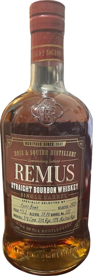 George Remus Straight Bourbon Whisky Specially Selected Single Barrel Spirit Bomb 56.6% 700ml