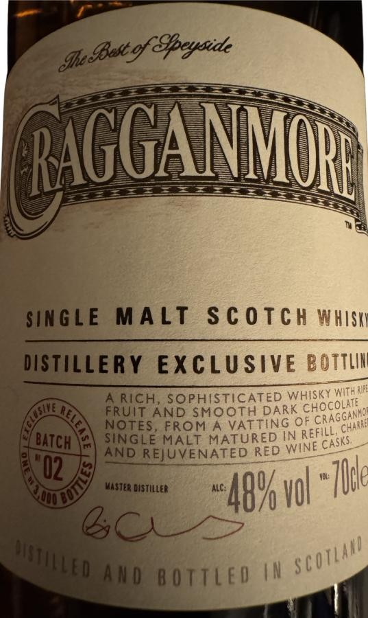 Cragganmore Distillery Exclusive Bottling Batch 02 48% 700ml