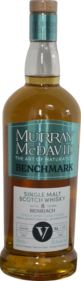 BenRiach 2014 MM Benchmark Versailles 2023 2nd edition 6yo Bourbon + 2yo Tokaji Wine Finish Versailles dranken Nijmegen 56.3% 700ml