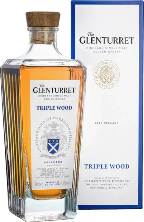 Glenturret Triple Wood 2023 Release Europ. & American Sherry Oak & Bourbon Barrel 43% 750ml