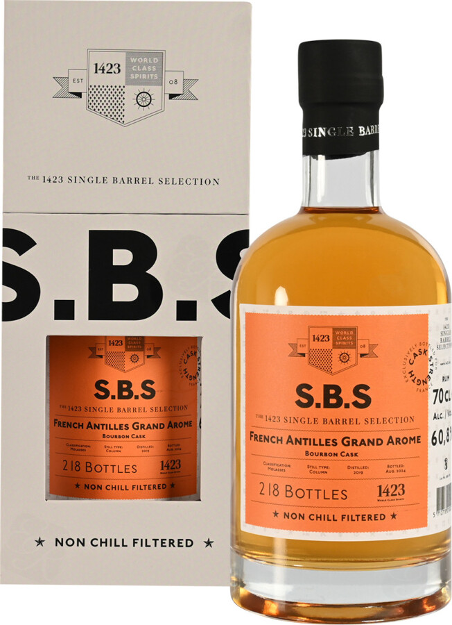 S.B.S 2019 French Antilles Grand Arome Bourbon Cask 5yo 60.8% 700ml