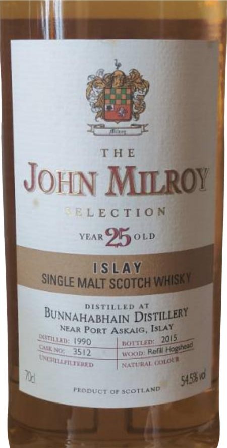 Bunnahabhain 1990 JY The John Milroy Collection 54.5% 700ml