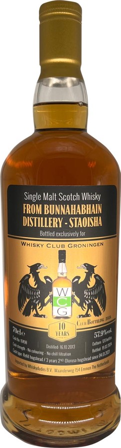 Bunnahabhain 2013 WDS Whisky Club Groningen 57.9% 700ml