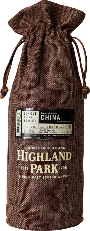 Highland Park 2005 Single Cask Series China 65.8% 700ml