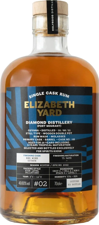 Elizabeth Yard 2011 Diamond Port Mourant Guyana #2 Red Wine Octave Finish 10yo 49.6% 700ml